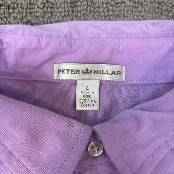 Peter Millar Shirt Mens Large Pima Cotton Golf Polo Comfort Tee Lightweight Airy - Picture 8 of 9